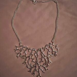 Silver Branch Bib Necklace - Women Jewelry Silver